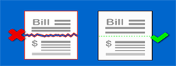 Image of a bill pay image showing you need the tear off section when taking the picture