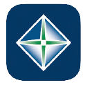 Blue Square with Northwest Bank green and white diamond shaped logo