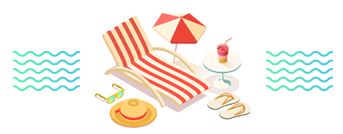 Image of a lawn chair and beach umbrella