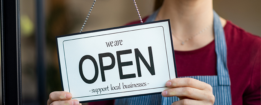 Image of We are open - support local business