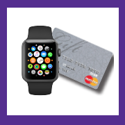 Purple box with apple watch and giftcard package