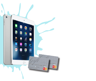 image of ipad mini and two giftcards