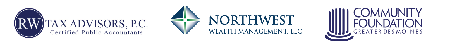 Images of Tax Advisors PC logo, Northwest Wealth Management Logo and Community Foundation logo