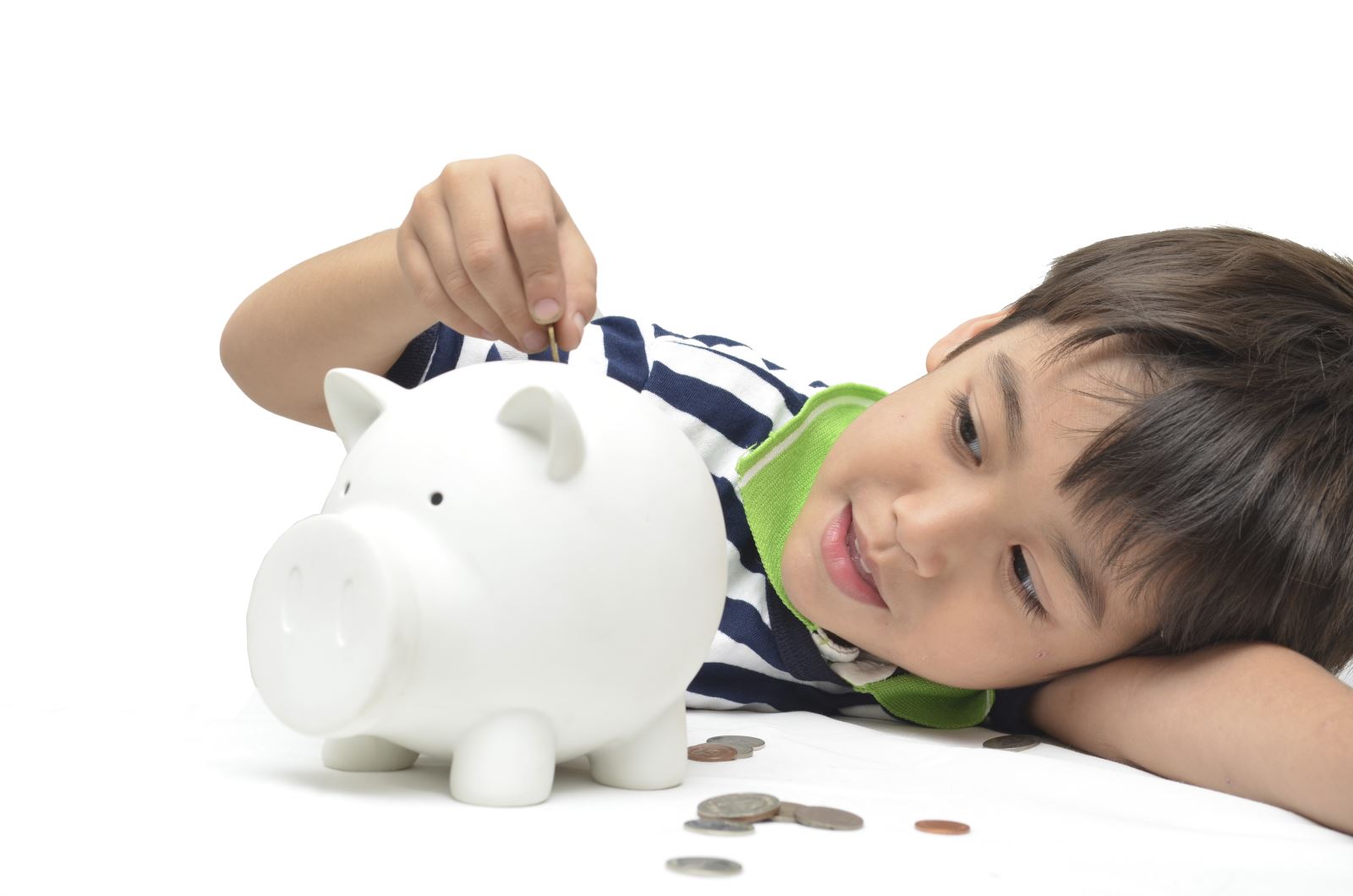 Image of a Boy with piggy bank